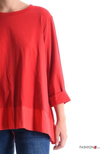 Blusa in Cotone maniche lunghe girocollo - ph 4