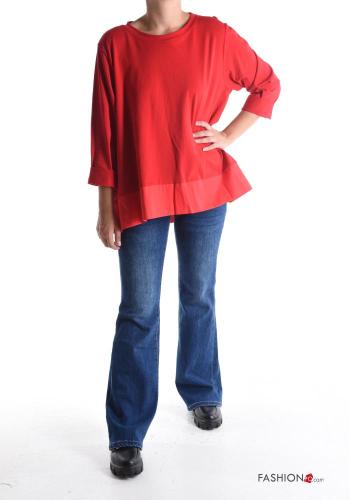 Blusa in Cotone maniche lunghe girocollo - ph 5