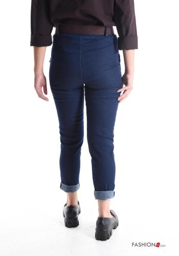 Pantalon en Coton skinny avec poches avec élastique avec ceinture - ph 2
