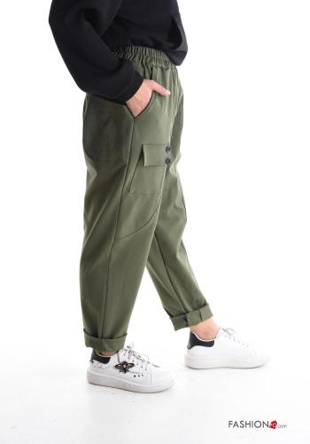 Hose mit Knöpfen mit gummizug mit Taschen - ph 3