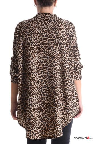Blusa Padrão animal com botões manga três quartos - ph 2
