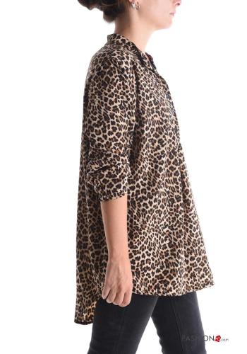 Blusa Padrão animal com botões manga três quartos - ph 3