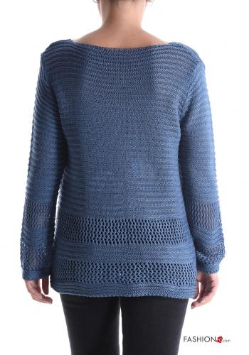 Besticktes Muster lange ärmel häckeln Strickjacke mit Knöpfen - ph 2