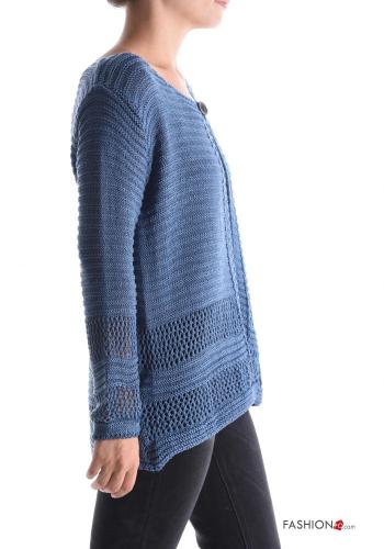 Besticktes Muster lange ärmel häckeln Strickjacke mit Knöpfen - ph 3