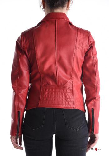 Blouson Style Motard en Cuir Véritable avec fermeture éclair avec doublure avec poches - ph 2