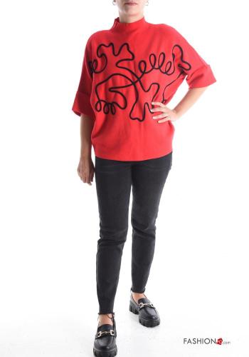 Embroidered short sleeve Sweater Rollneck - ph 5
