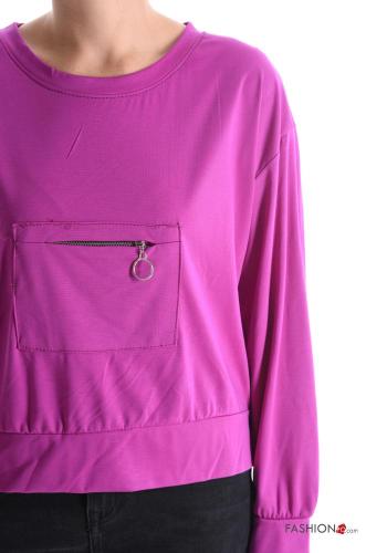 Felpa maniche lunghe corto con tasche con zip - ph 4