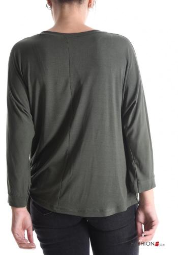 crew neck Long sleeved top with knot - ph 2