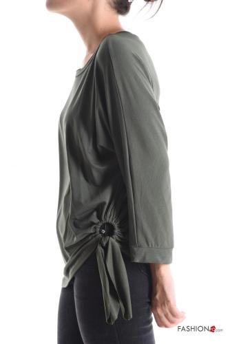 crew neck Long sleeved top with knot - ph 3