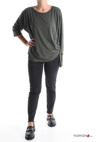 crew neck Long sleeved top with knot - ph 5