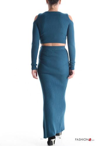 Coordinato costine maniche lunghe con elastico con spacco - ph 2