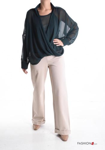 Blouse manches longues chiffon avec débardeur - ph 5