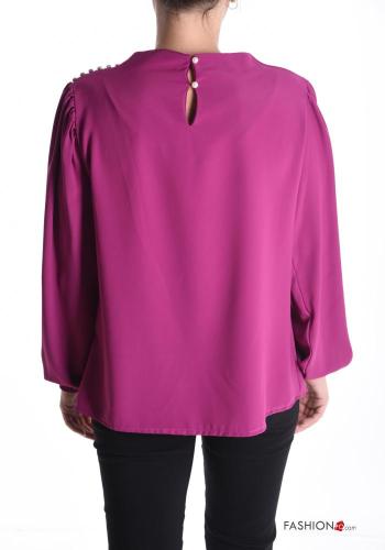 Blusa manga larga con botones con brillantes - ph 2