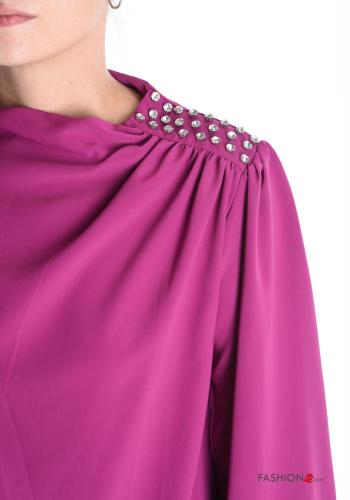 Blusa manga larga con botones con brillantes - ph 4
