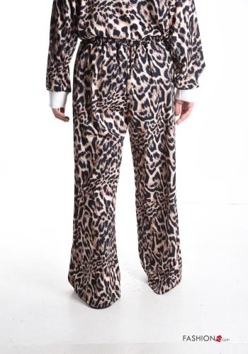Pantalone sportivo lungo Fantasia animalier con tasche con elastico - ph 2