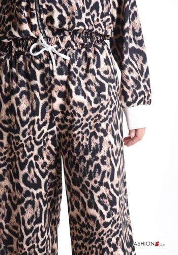 Pantalone sportivo lungo Fantasia animalier con tasche con elastico - ph 4
