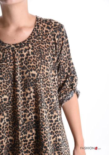 Blusa oversize girocollo Fantasia animalier - ph 4