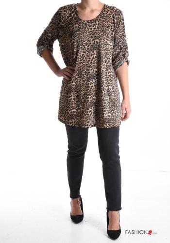 Blusa oversize girocollo Fantasia animalier - ph 5