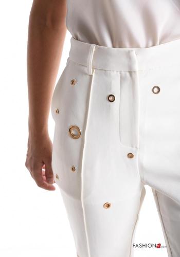 lange Hose mit Knöpfen mit Nieten mit Taschen - ph 4