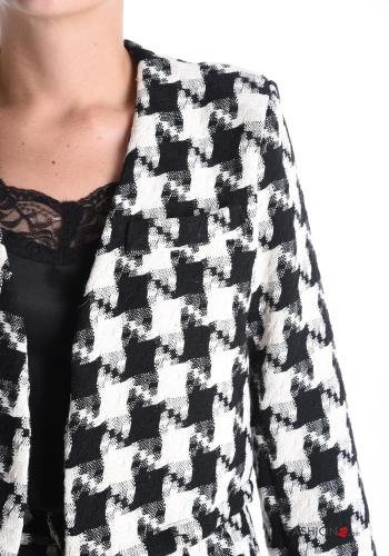 Tailleur en Coton courte Imprimé pied de poule avec poches sans doublure - ph 4
