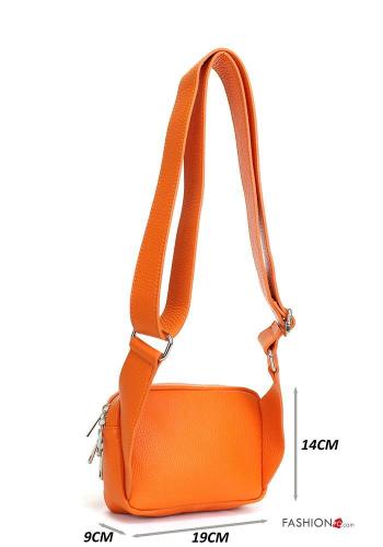 multipurpose Genuine Leather Pouch bag with zip with shoulder strap - ph 2