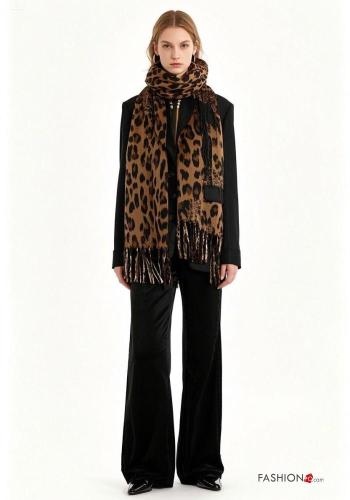 Animal print Scarf with fringe - ph 1