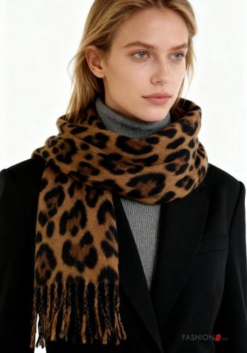 Animal print Scarf with fringe - ph 2