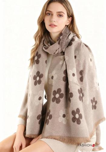 Floral Wool Mix Scarf - ph 1