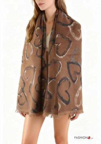Bufanda de Mezcla de Lana estampado de corazón - ph 1