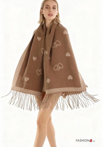 heart motif Scarf with fringe - ph 1