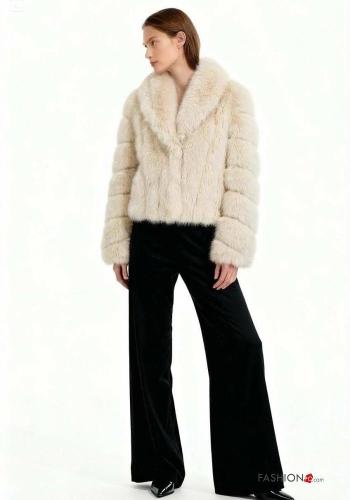 Giacca pelliccia sintetica con bottoni con fodera - ph 1