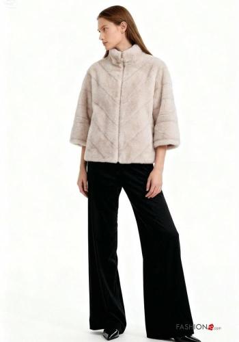 Cappotto con fodera con zip a collo alto con tasche - ph 1