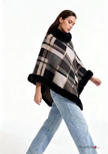 Tartan faux fur Poncho - ph 1