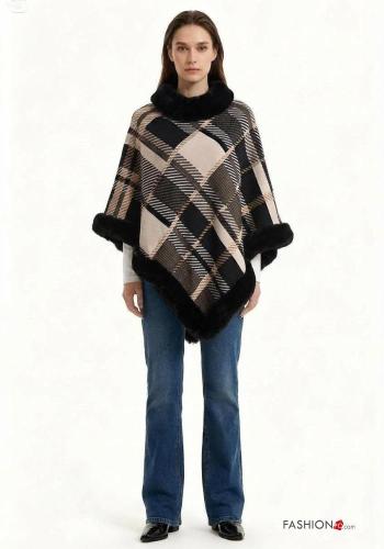 Tartan faux fur Poncho - ph 2