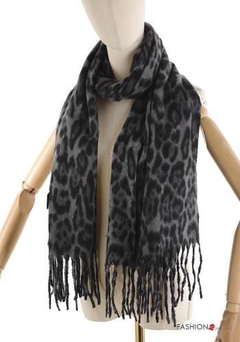 Sciarpa Fantasia animalier con frange - ph 1