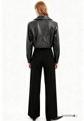 Chiodo ecopelle maniche lunghe con zip - ph 2