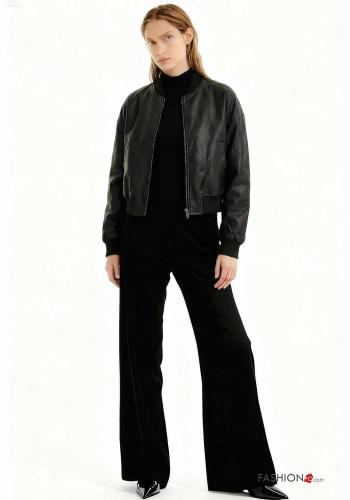 Chiodo ecopelle con zip con fodera - ph 1