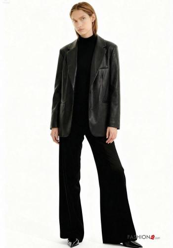 Veste faux cuir manches longues à boutons - ph 1