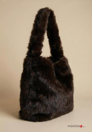 Borsa pelliccia sintetica con bottoni con catena - ph 1