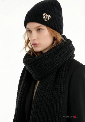 chapéu em Lã mista estampado coração - ph 2