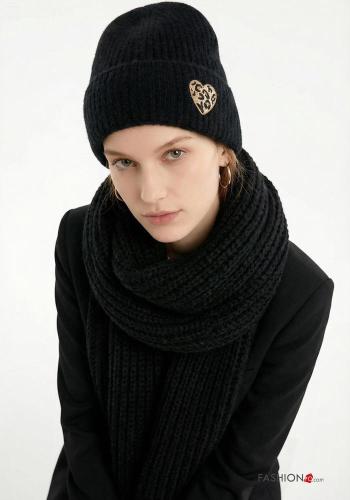 chapéu em Lã mista estampado coração - ph 5