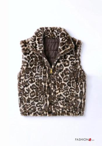 Animal print Ecological Fur Gilet - ph 4