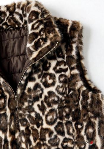Animal print Ecological Fur Gilet - ph 5