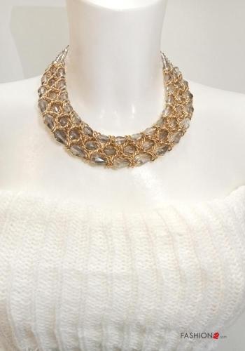 adjustable Set of Necklace and Earrings with rhinestones - ph 2