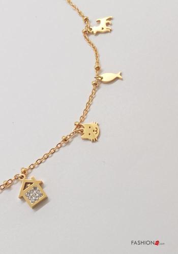 Collar Estampado animales con brillantes con colgante - ph 2