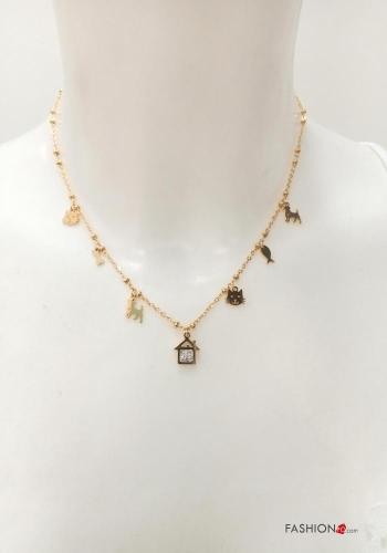 Collar Estampado animales con brillantes con colgante - ph 3