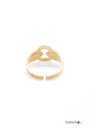 Tiere Muster verstellbarer Ring mit Strasssteinen - ph 3