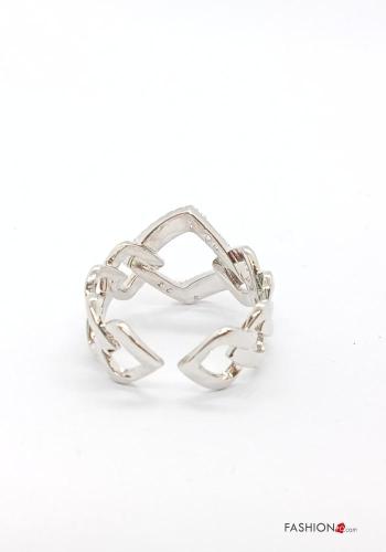 Anello regolabile Fantasia geometrica con strass - ph 3