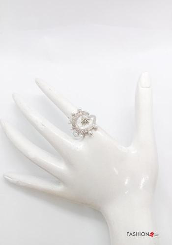 Anello con perle con strass - ph 2