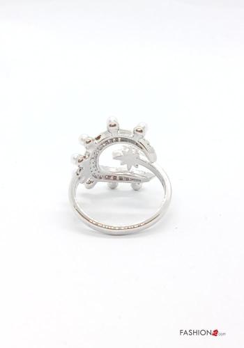 Anello con perle con strass - ph 3